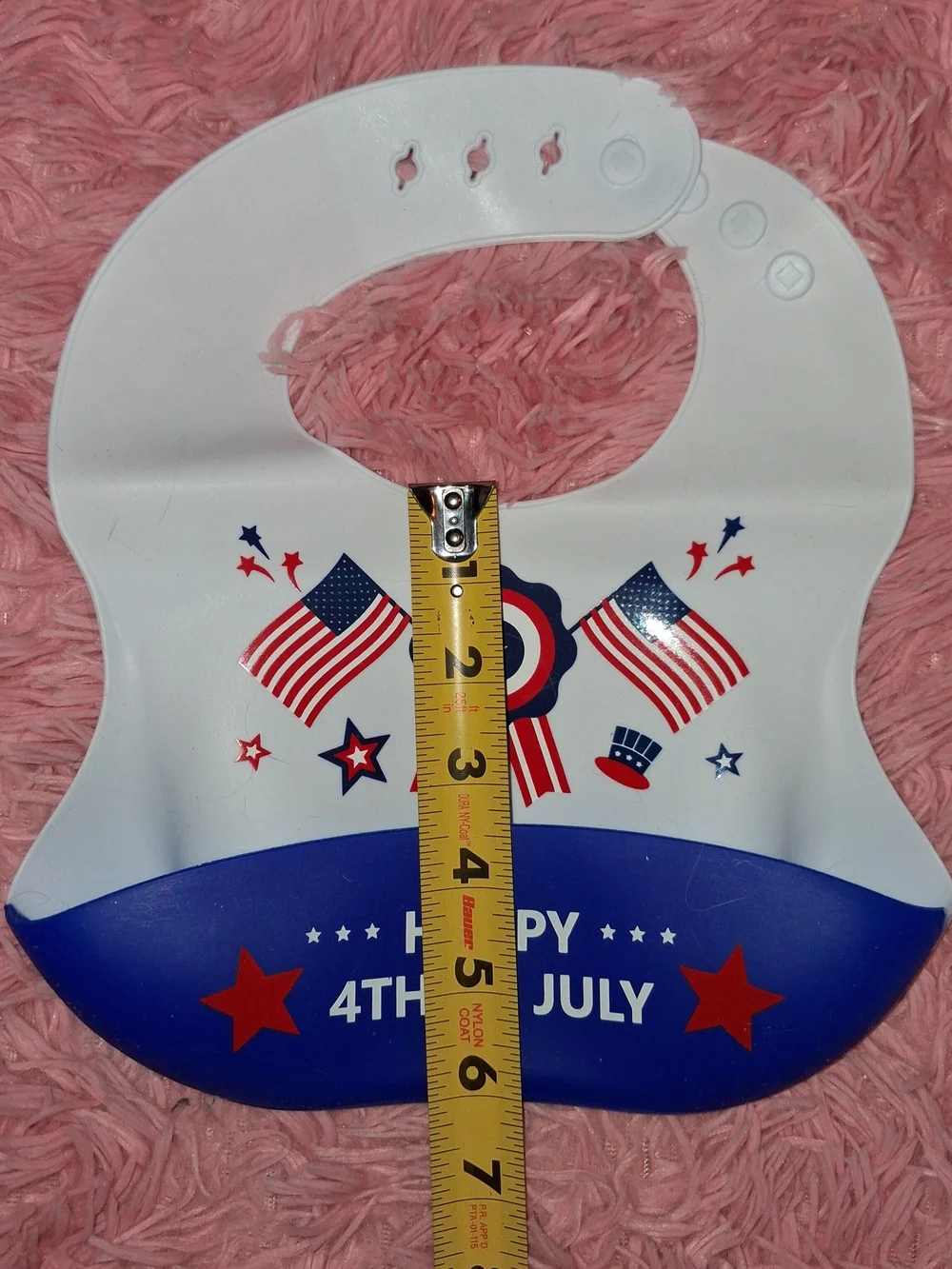 Happy 4th of July Adjustable Silicone Bib With A Pocket for Kids -